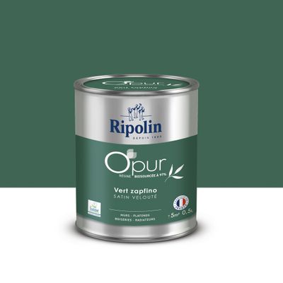 Peinture O'PUR Satin VERT ZAPFINO 0,5 L - RIPOLIN