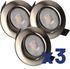 Spots LED encastrables orientables module remplaçable lumière blanc chaud Acier par 3 - Ruby ARLUX