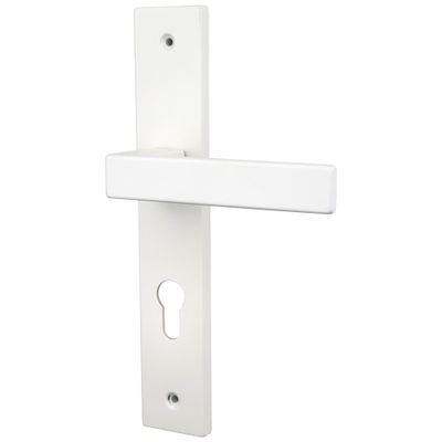 Poignées de porte sur plaques à cylindre Loft blanc ALPERTEC