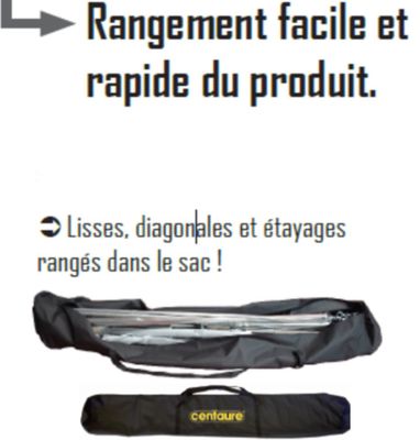 Échafaudage roulant aluminium QUAD'UP - Hauteur 4m70 - Spécial jardin et escalier avec sac de rangement - CENTAURE