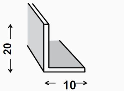 Cornière inégale PVC gris aluminium 10 x 20 mm 2 m CQFD