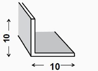 Cornière égale aluminium anodisé incolore 10 x 10 x 1 mm 2,50 m CQFD
