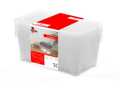 Bacs plastiques Fly Box 6 litres avec couvercle par 6 SUNDIS