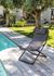 Transat de jardin pliant graphite/gris EASY - PROLOISIRS