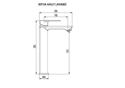 Mitigeur lavabo haut noir Nytia EUROSANIT