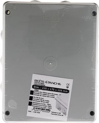 Boîte de dérivation étanche 220 x 170 IP54 en saillie - ZENITECH