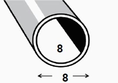 Tube rond aluminium brut 8 x 1 mm 1 m CQFD