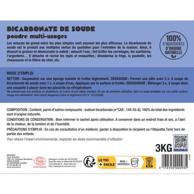 Bicarbonate de soude 3kg SPADO ORIGINES