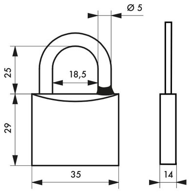 Cadenas à clé Mach 3 largeur 35 mm THIRARD