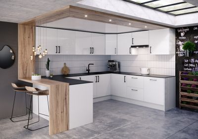 Façades tiroir pour meuble de cuisine Cristal blanche 70 x 60 cm par 3 OFITRES