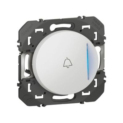 Bouton poussoir encastrable pour sonnette avec voyant lumineux Blanc - Dooxie LEGRAND