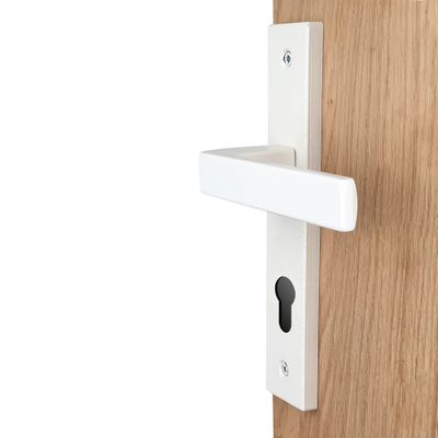 Poignées de porte sur plaques à cylindre Loft blanc mat ALPERTEC