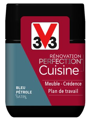 Peinture de rénovation cuisine finition satinée bleu pétrole 75 ml V33