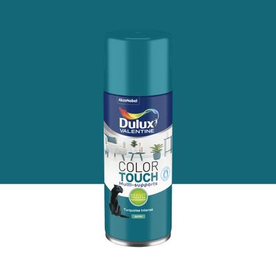 Bombe de peinture Color Touch turquoise intense satin 400 mL - DULUX VALENTINE