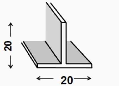 TE ALU BRUT 20X20X1,2MM 1M CQFD