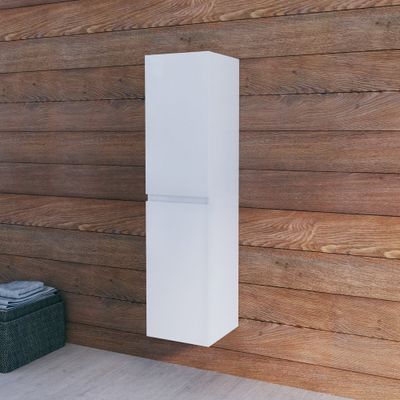 Colonne de salle de bains Gaya 2 portes L30 x H120 x P30 cm MDF blanc