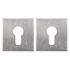 Rosaces de porte carrées à cylindre Mira aluminium nickel mat 50 x 50 mm ALPERTEC