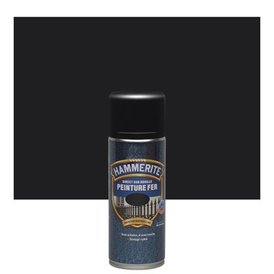 Peinture lisse spécial fer en aérosol 400 mL noir satin - HAMMERITE