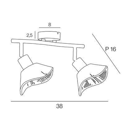 Réglette 2 Réglette 2 spots E14 Sahara noir et corde 2x7W - COREPspots Sahara noir et corde 2x7W - COREP