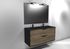Meuble de salle de bains Frenchart 2 portes L120 x H56 x P47 cm panneau de particules noir et pitaya - CONCILIO