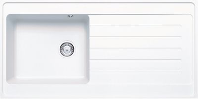 Evier de cuisine composite blanc 120x60 cm 1 bac 1 egouttoir Jasna - FRANKE