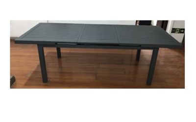 Table de jardin à rallonge ouverture automatique KYOTO aluminium gris 180/240/100x76 cm