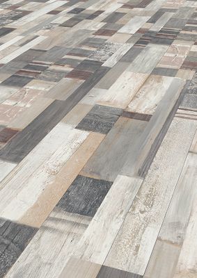 Sol stratifié décor gris/blanc, beige ART WORKS ép 7 mm 19,2 x 128,5 cm AC3 paquet de 2,470 m² AJ TIMBER