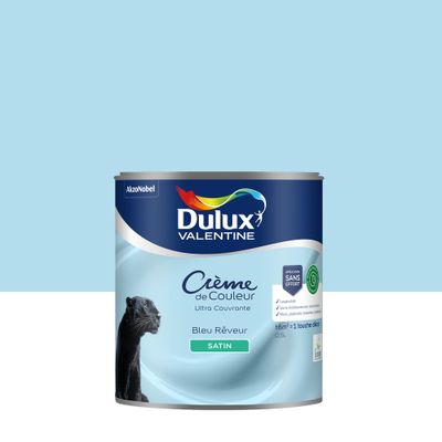 Peinture crème de couleur Bleu Rêveur satin 0,5L - DULUX VALENTINE