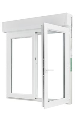 Fenêtre PVC 2 vantaux hauteur 1155 x largeur 100cm avec volet roulant intégré