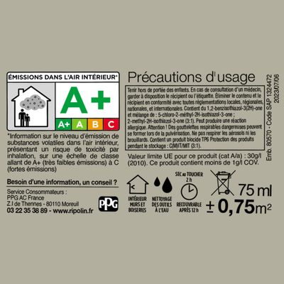 Peinture O'PUR Vert Bourrache 75 ml - RIPOLIN