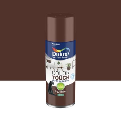 Bombe de peinture Color Touch brun châtaigne RAL 8016 satin 400 mL - DULUX VALENTINE