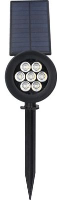 Spot à piquer solaire LED détecteur crépusculaire 34cm SPIKY noir IP 65 RGBW - ARLUX