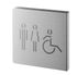 Plaque signalétique Wc homme femme handicapé 120 x 120 mm inox brossé THIRARD