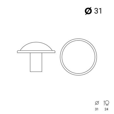 Bouton de meuble rond noir mat diamètre 32 mm REI