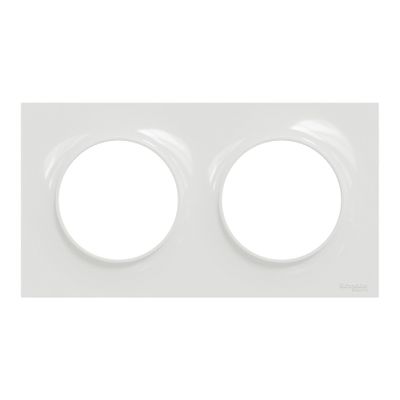 Plaque de finition 2 postes blanc - Odace 2011 Styl SCHNEIDER ELECTRIC