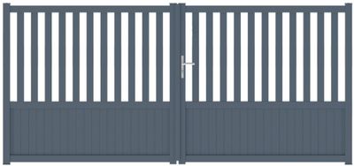 Portail battant aluminium CHAMBERY l.3,5 x H.1,60 m gris JARDIMAT