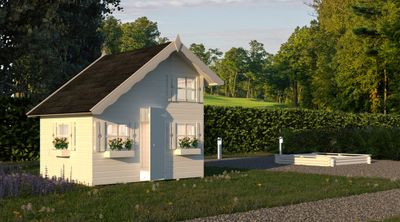 Cabane de jeux enfant en bois avec mezzanine Tom - 3,8 m² - Livraison à domicile incluse - PALMAKO
