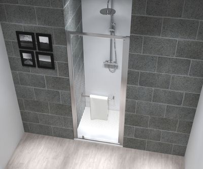Porte de douche pivotante 80x195 cm profilé chrome verre sérigraphié 6 mm Serenity - OCEA