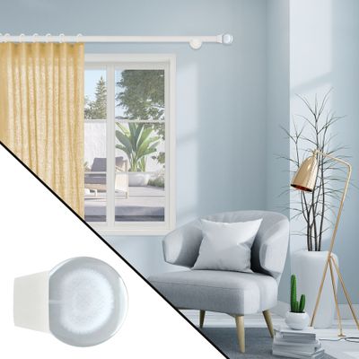 Embout déco Pissenlit à visser en bois diam 28 mm Finition Blanc laqué - MOBOIS