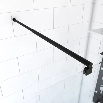 Barre de fixation murale noire extensible 70-100 cm paroi de douche à l'italienne AURLANE