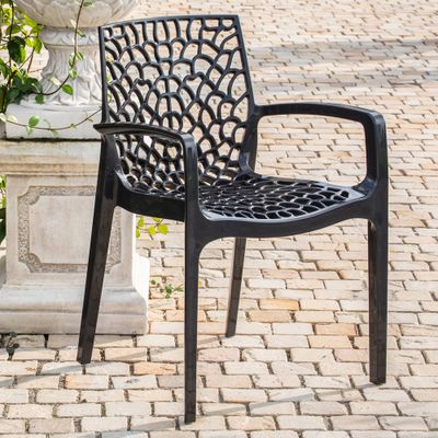 Fauteuil de jardin GRUVYER polypropylène gris anthracite - GRANDSOLEIL