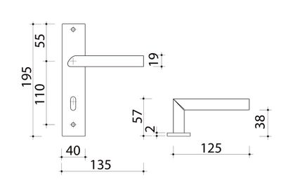 Poignées de porte Edison nickel mat à clé ALPERTEC
