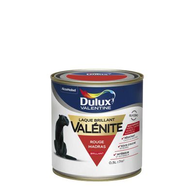 Peinture Laque Valénite rouge madras brillant 500 ml DULUX