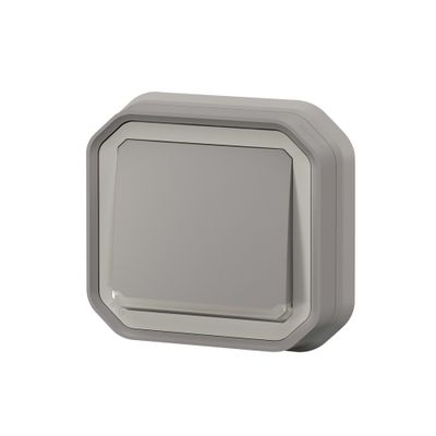 Interrupteur va-et-vient étanche IP55 avec voyant lumineux encastrable Gris - Plexo LEGRAND