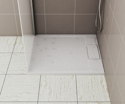 Receveur de douche 80x90 cm résine blanc mat Island - OCEA