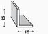 Cornière inégale aluminium brut 25 x 15 x 1,2 mm 2,50 m CQFD