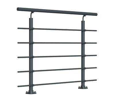 Garde-corps New Rondo - Aluminium thermolaqué RAL 7016 - L 1,50 m - Pose à plat - SOGEM