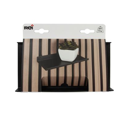 Etagère métal noir 200 x 32 x 100 mm pour panneau acoustique mural REI