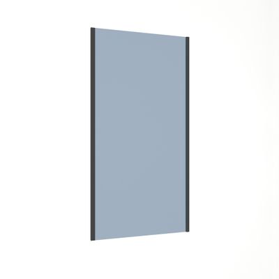 Paroi de douche latérale fixe 100x200 cm profilé noir verre fumé 8 mm Signature - OCEA