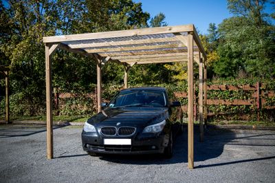 Carport autoclavé en bois traité 15 m², Livraison à domicile incluse - HABRITA